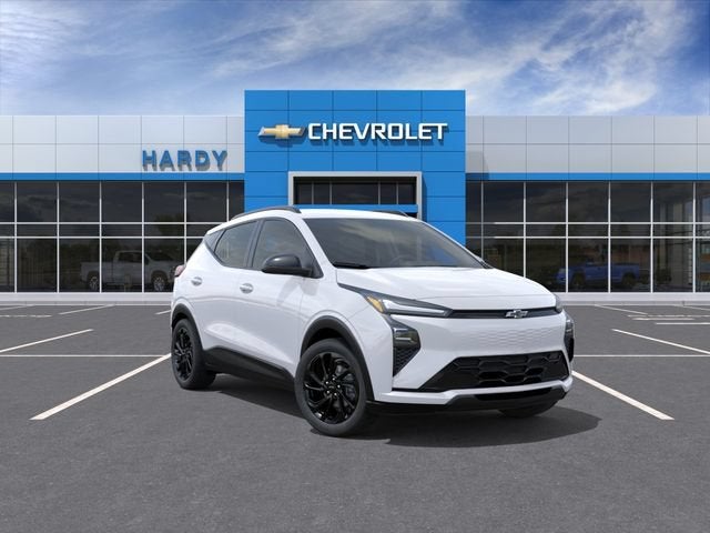 2027 Chevrolet Bolt RS in Summit White — front three-quarter view