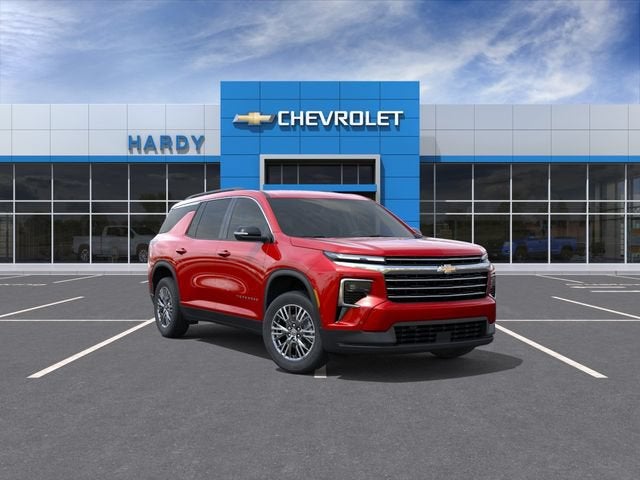 2026 Chevrolet Traverse LT in Radiant Red Tintcoat — front three-quarter view