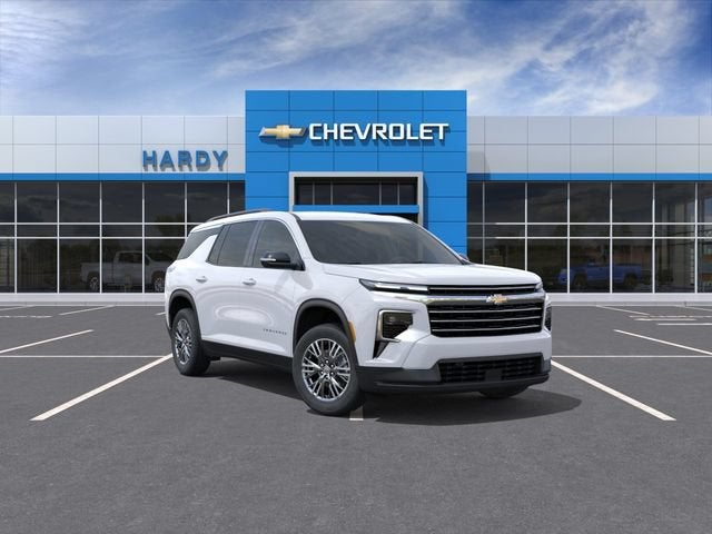 2026 Chevrolet Traverse LT in Summit White — front three-quarter view