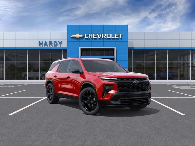 2026 Chevrolet Traverse RS in Radiant Red Tintcoat — front three-quarter view