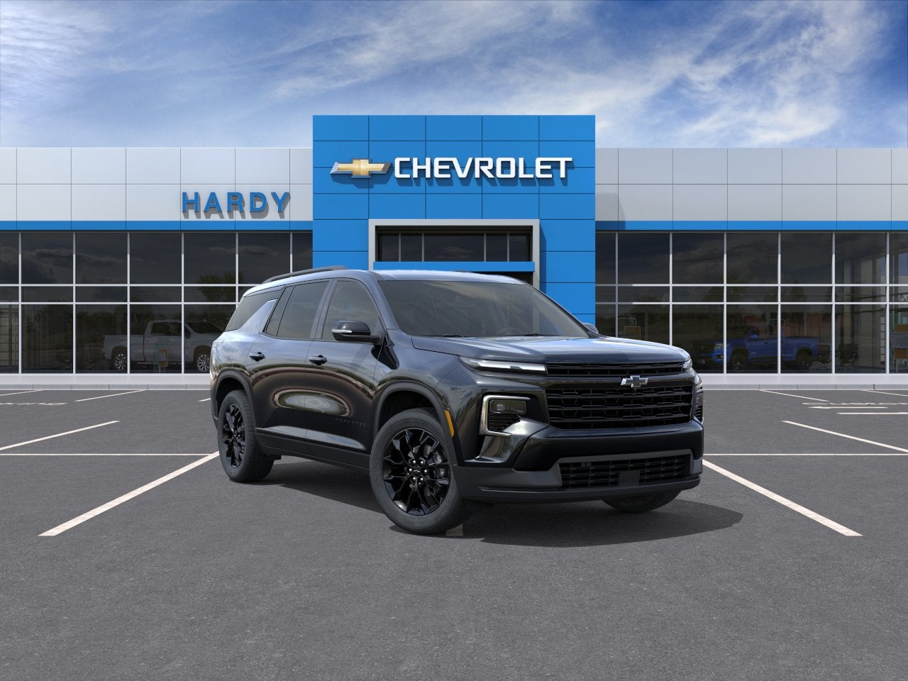 2026 Chevrolet Traverse LT in Mosaic Black Metallic — front three-quarter view