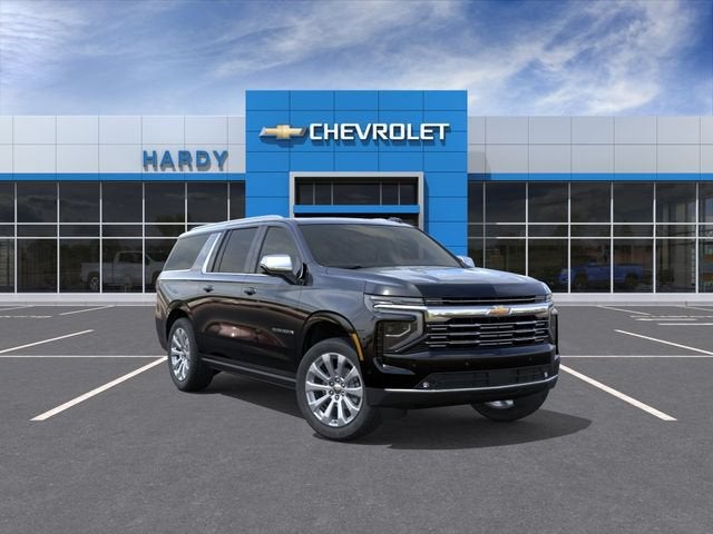 2026 Chevrolet Suburban Premier in Black — front three-quarter view