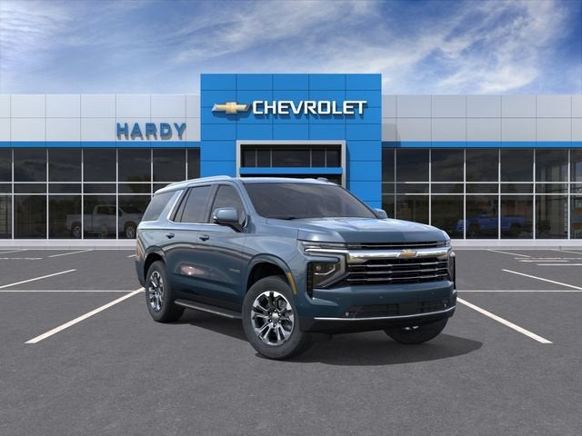 2026 Chevrolet Tahoe LT in Lakeshore Blue Metallic — front three-quarter view
