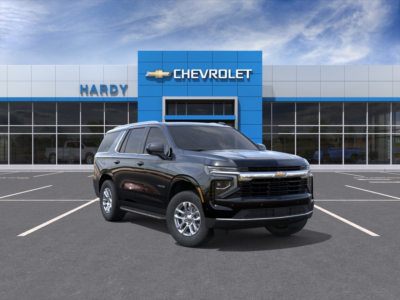 2026 Chevrolet Tahoe LS in Black — front three-quarter view