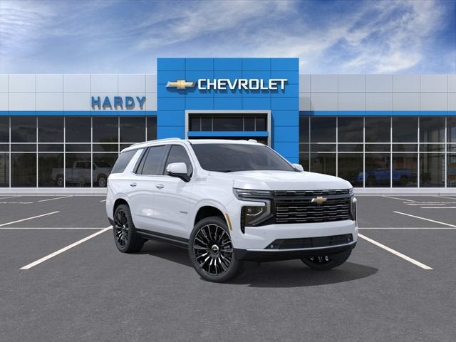 2026 Chevrolet Tahoe High Country in Polar White Tricoat — front three-quarter view