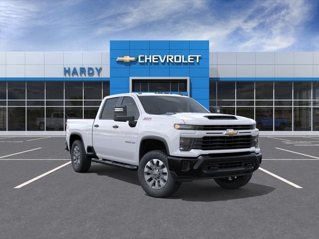 2026 Chevrolet Silverado 2500 HD Custom in Summit White — front three-quarter view