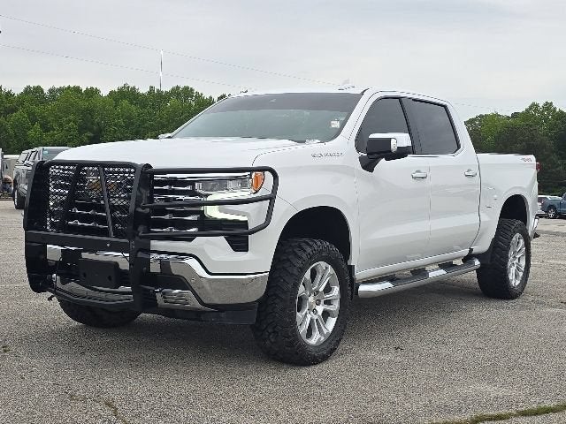 2023 Chevrolet Silverado 1500 LTZ in Summit White — front three-quarter view