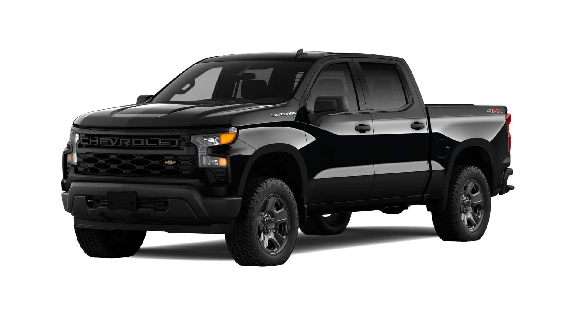2026 Chevrolet Silverado 1500 WT in Black — front three-quarter view