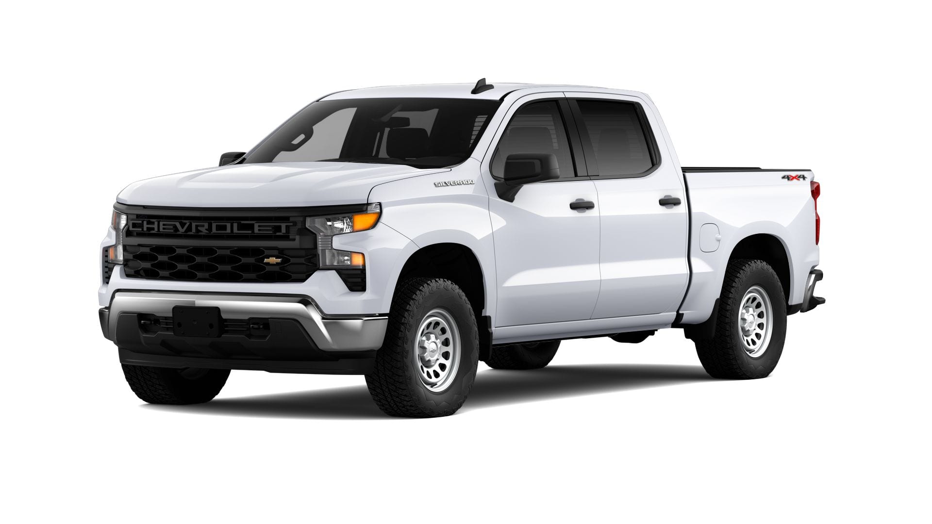 2026 Chevrolet Silverado 1500 WT in Summit White — front three-quarter view