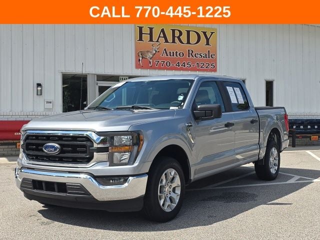 2023 Ford F-150 XLT in Silver Metallic — front three-quarter view
