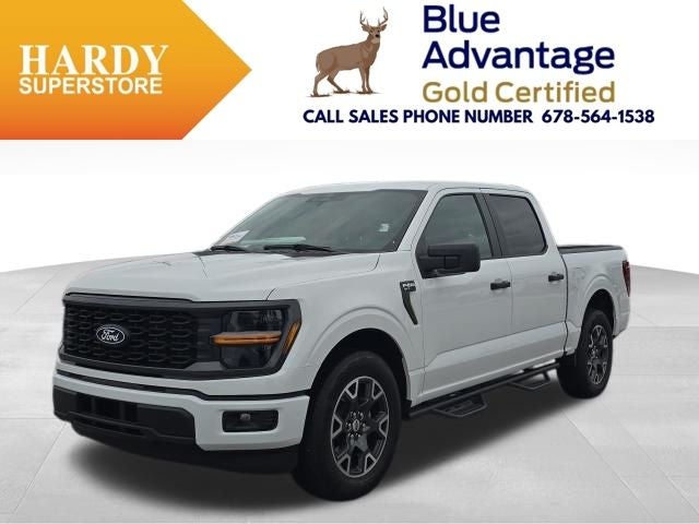 2024 Ford F-150 STX in Oxford White — front three-quarter view