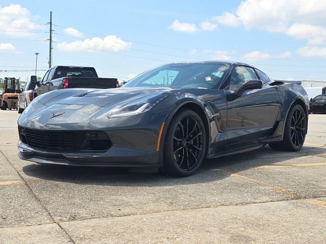 2019 Chevrolet Corvette Grand Sport 2LT in Watkins Glen Gray Metallic — front three-quarter view