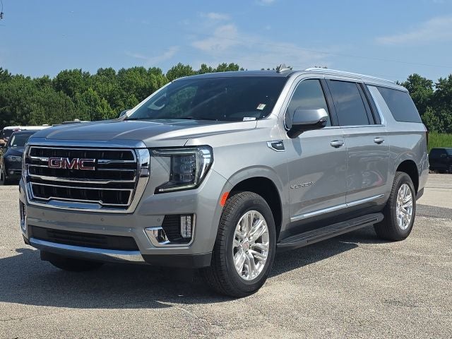 2024 GMC Yukon XL SLT in Sterling Metallic — front three-quarter view