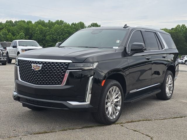 2024 Cadillac Escalade Premium Luxury in Black Raven — front three-quarter view