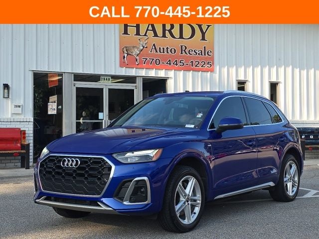 2022 Audi Q5 e S Line in Ultra Blue Metallic — front three-quarter view